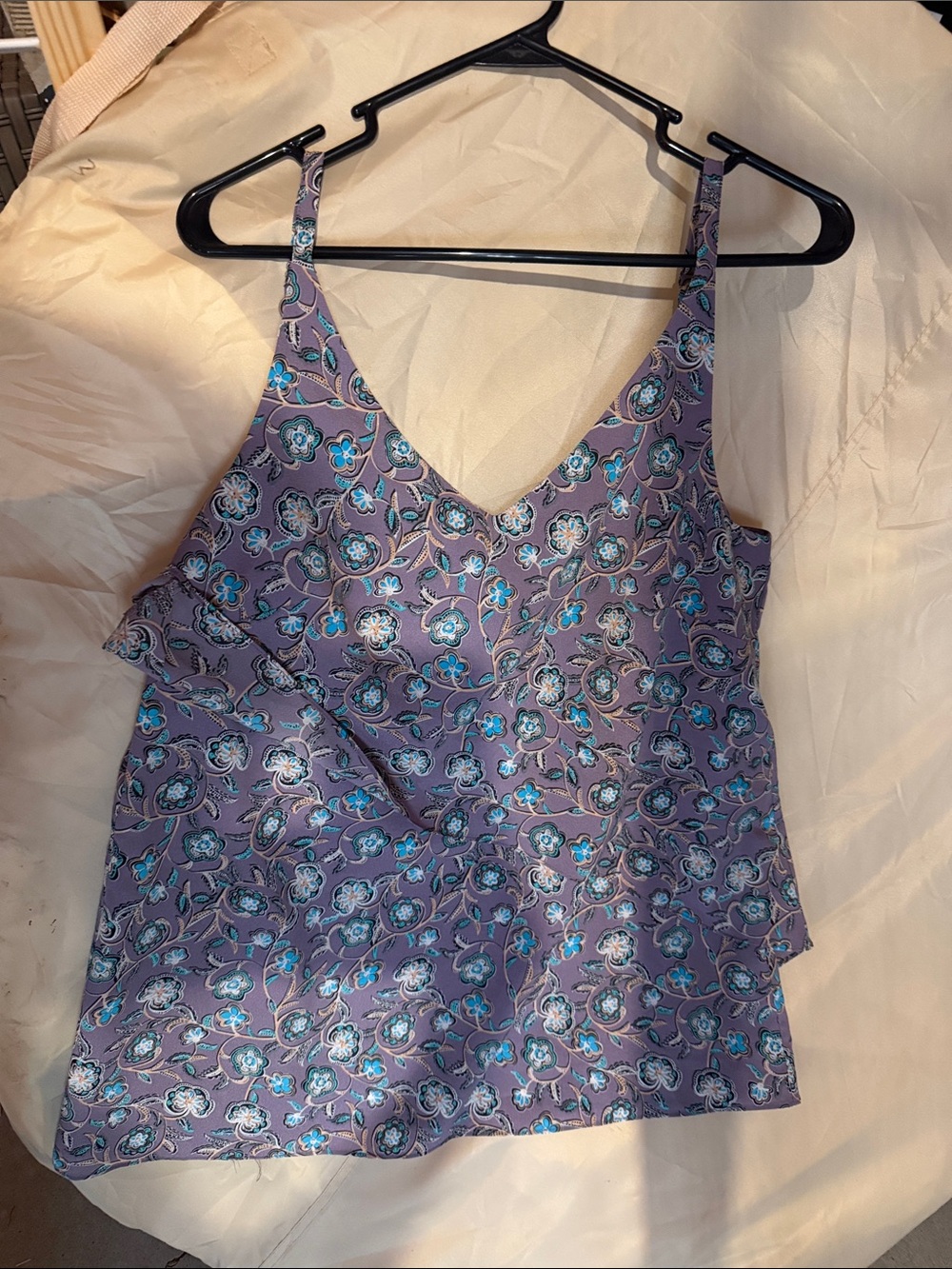 CAbi Purple Floral Women's Top